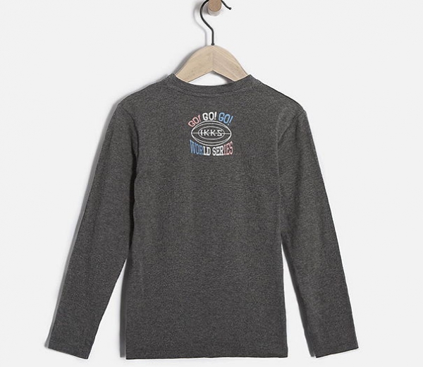 IKKS garcon electrik blue longsleeve "Rugby League" anthracite chiné