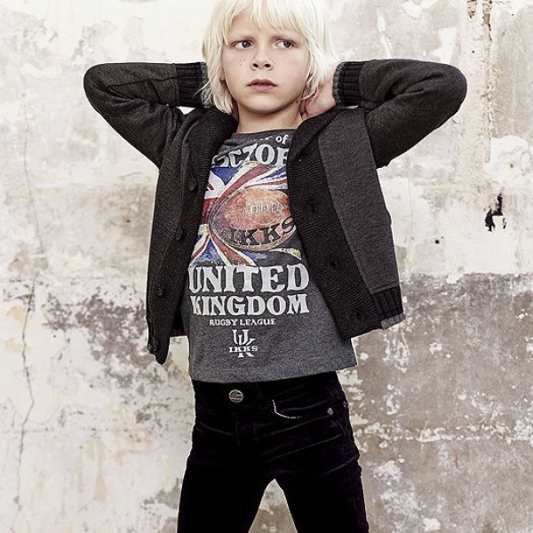 IKKS garcon electrik blue longsleeve "Rugby League" anthracite chiné