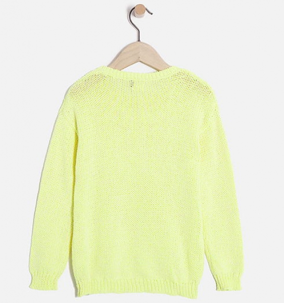 IKKS Neon Bitume knitted pullover jaune fluo