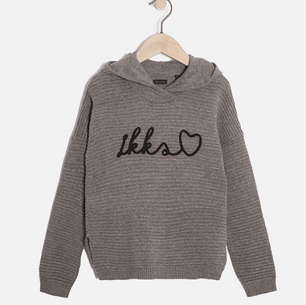 IKKS city black Kapuzen-Pullover gris chiné