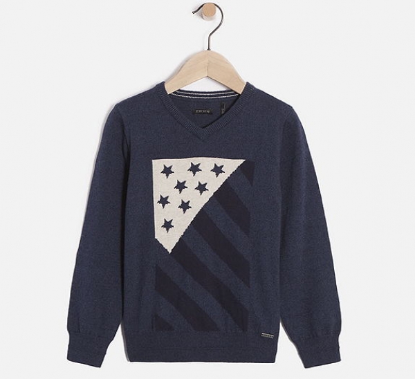 IKKS garcon electrik blue knitted pullover indigo