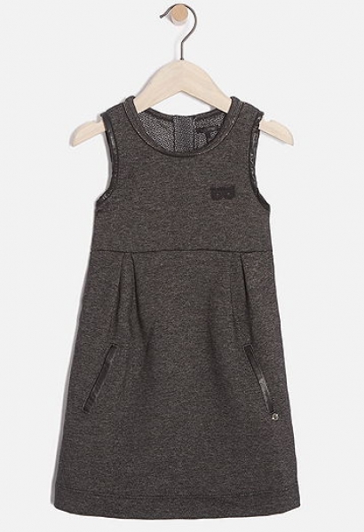 IKKS city black sleeveless cotton fleece dress noir