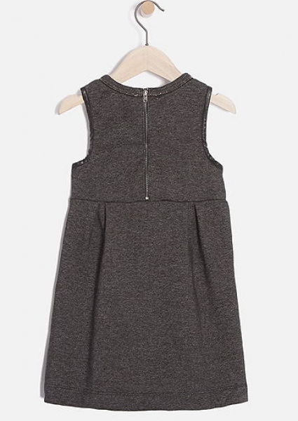 IKKS city black sleeveless cotton fleece dress noir
