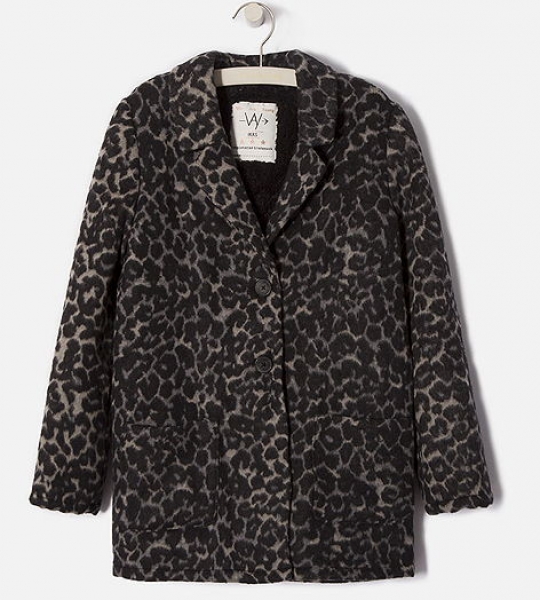 WAY by IKKS 100% jacket longblazer imprimé leopard beige