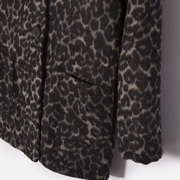 WAY by IKKS 100% jacket longblazer imprimé leopard beige