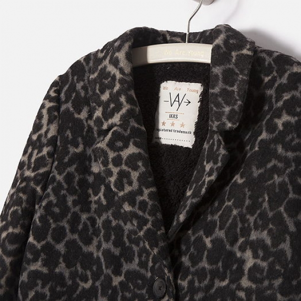 WAY by IKKS 100% jacket longblazer imprimé leopard beige