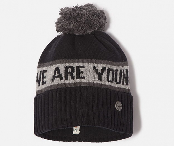 WAY by IKKS garcon College Rock pompom logo hat noir