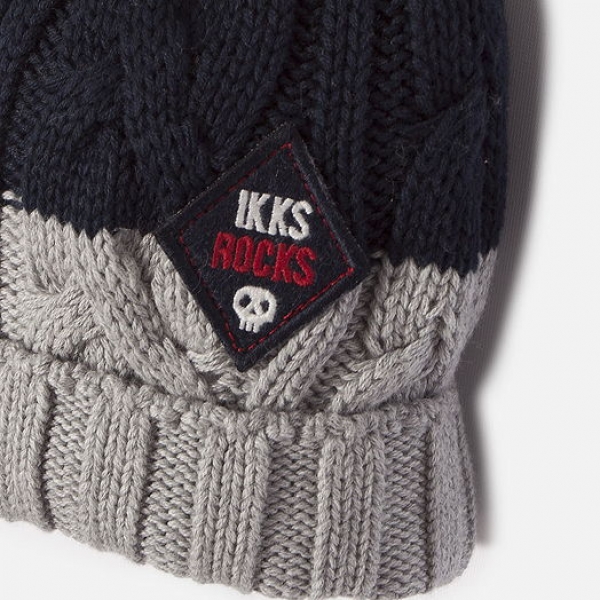IKKS garcon cargo chic knitted hat gris chiné