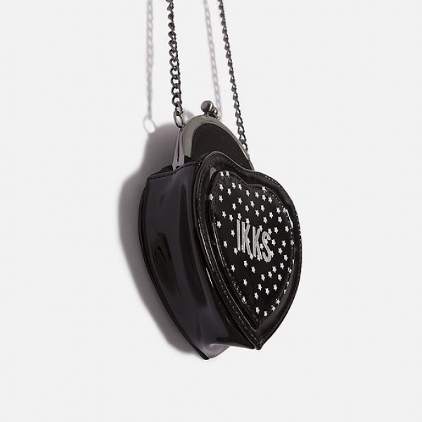 IKKS Neon Bitume little "heart" bag noir
