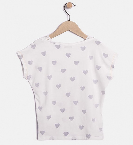 IKKS city couleur t-shirt "heart" blanc optique