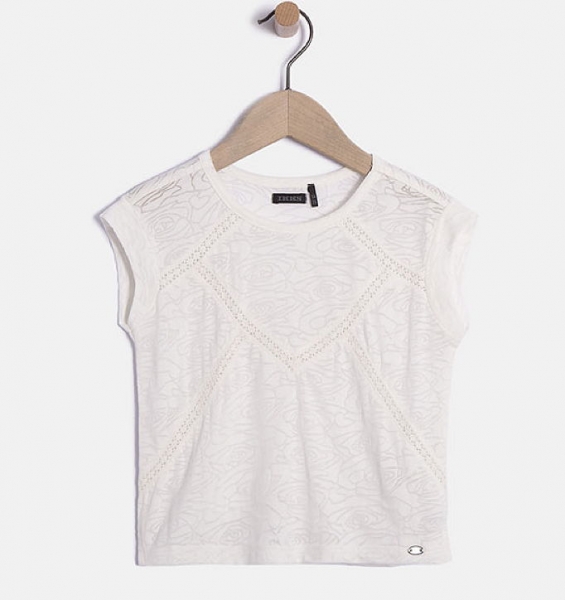 IKKS city road rose-dévoré top blanc casse