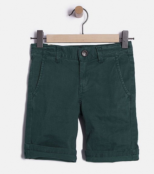 IKKS garcon city rock houndstooth bermuda vert fonce