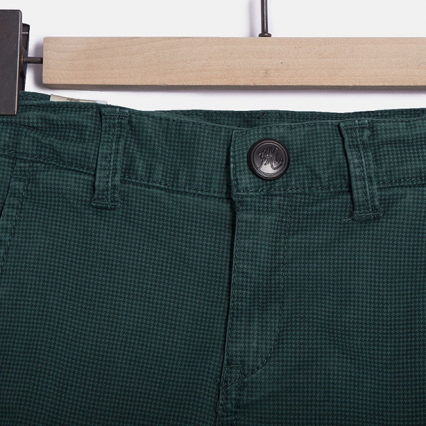 IKKS garcon city rock houndstooth bermuda vert fonce