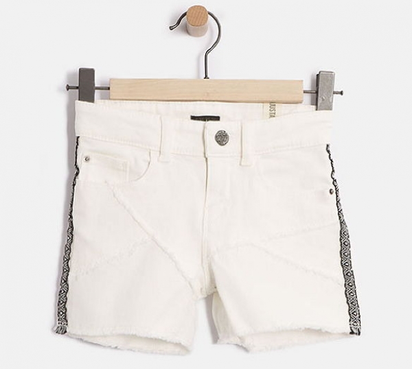 IKKS city road fringed shorts blanc casse