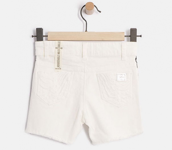 IKKS city road fringed shorts blanc casse