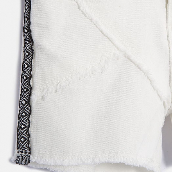 IKKS city road fringed shorts blanc casse