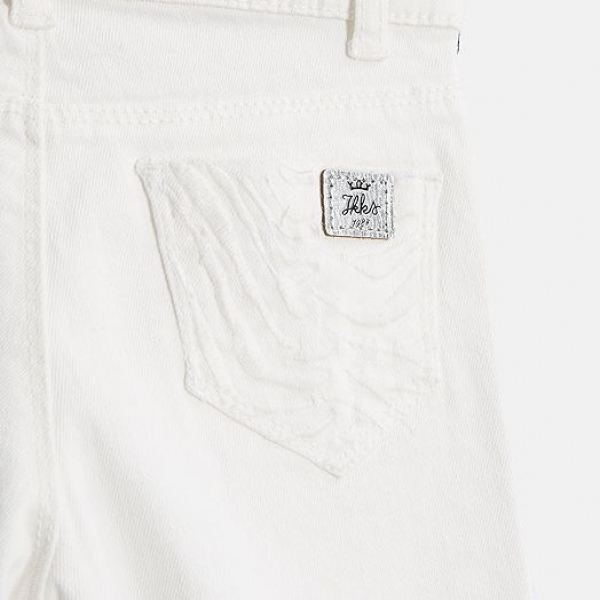 IKKS city road fringed shorts blanc casse