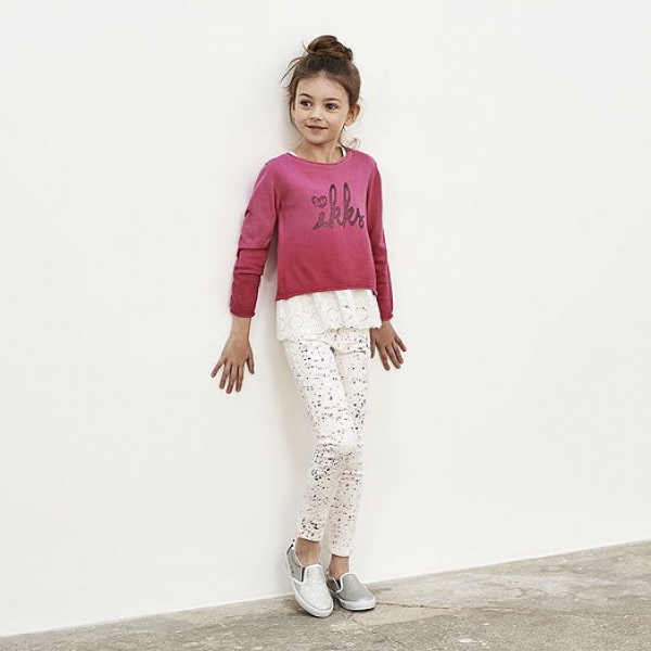 IKKS city couleur skinny denim pants "spots" rose moyen