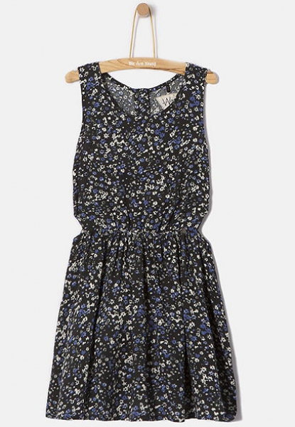 WAY by IKKS city black ärmelloses Blümchen-Kleid noir imprimé