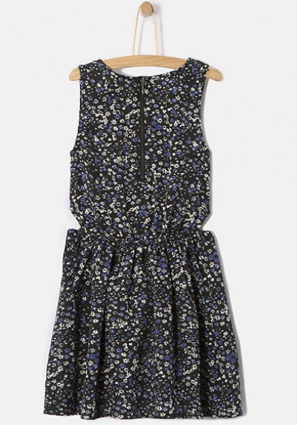 WAY by IKKS city black ärmelloses Blümchen-Kleid noir imprimé
