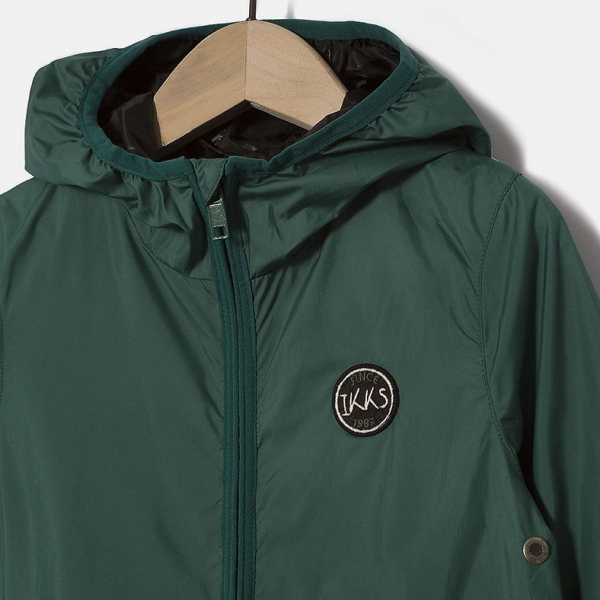 IKKS garcon city rock reversible blouson vert fonc