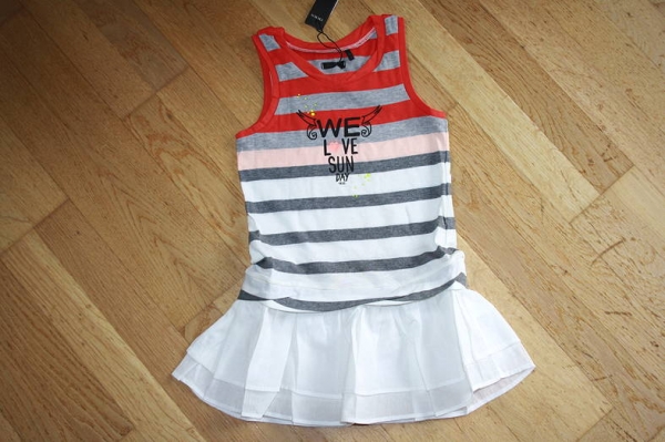 IKKS Sunday Sao Paulo sleeveless jerseydress raye corail ---size 5y left only---
