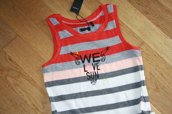 IKKS Sunday Sao Paulo sleeveless jerseydress raye corail ---size 5y left only---