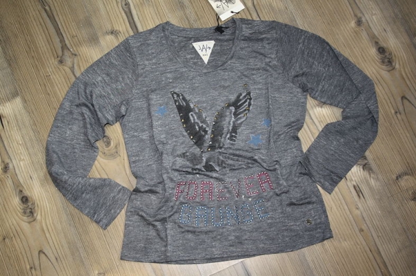 WAY by IKKS American Grunge longsleeve gris chiné moyen ---size S/14y left only---