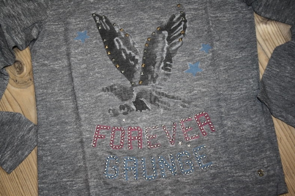 WAY by IKKS American Grunge longsleeve gris chiné moyen ---size S/14y left only---