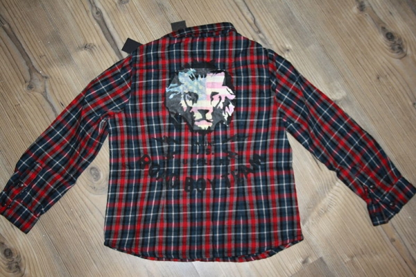 IKKS garcon city in Brooklyn checked shirt rouge fonce