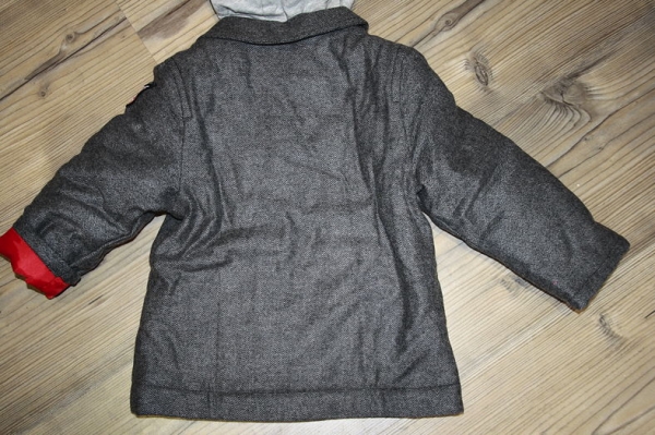 IKKS garcon city Rock hooded woolen coat gris chiné moyen