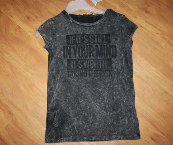 Geisha "Mind" Text T-Shirt anthracite
