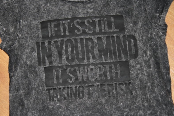 Geisha "Mind" Text T-Shirt anthracite