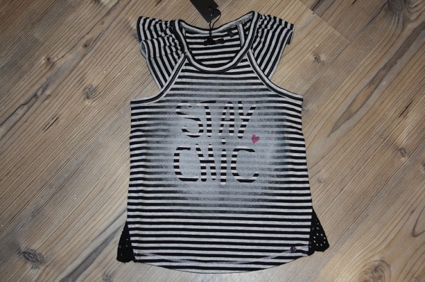 IKKS city black ärmelloses Ringel-Top rayé noir et gris