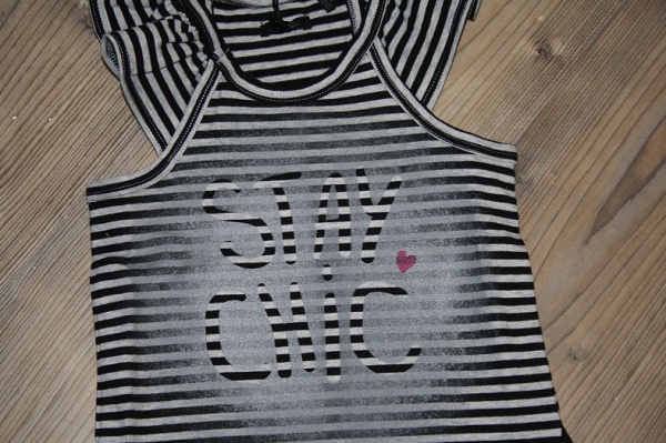 IKKS city black ärmelloses Ringel-Top rayé noir et gris