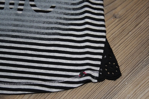 IKKS city black ärmelloses Ringel-Top rayé noir et gris