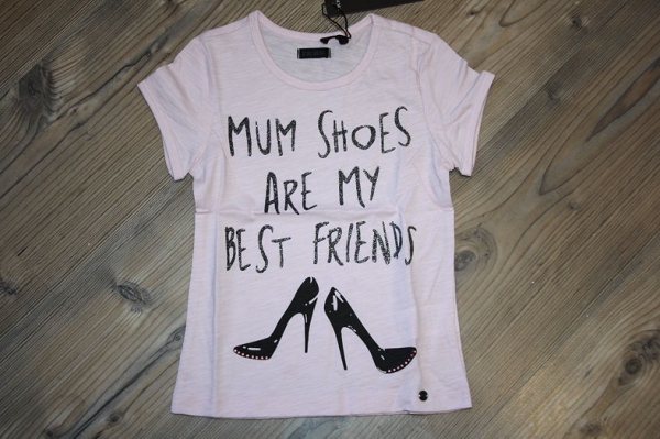 IKKS city black tee "shoes" rose poudre