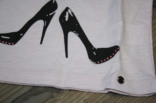 IKKS city black tee "shoes" rose poudre