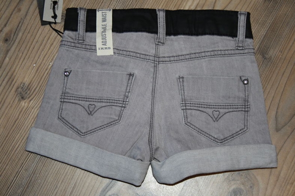 IKKS Jeans Store/city black denim shorts gris clair