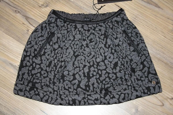 IKKS city black animal pattern skirt noir