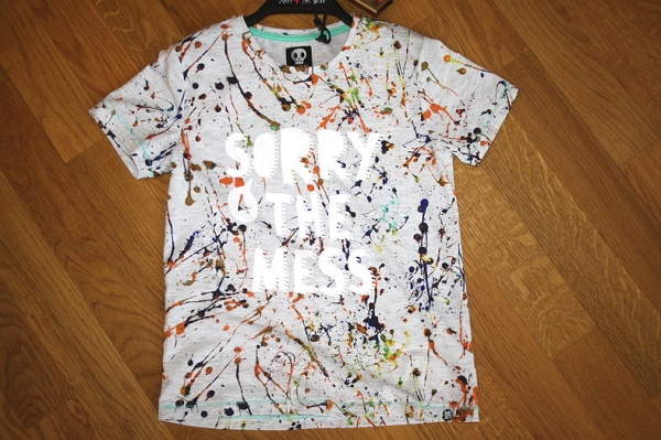 Sorry4theMess Farbklecks T-Shirt gris clair