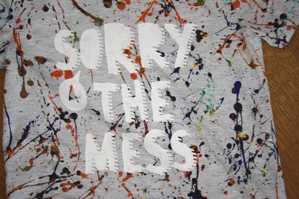 Sorry4theMess Farbklecks T-Shirt gris clair