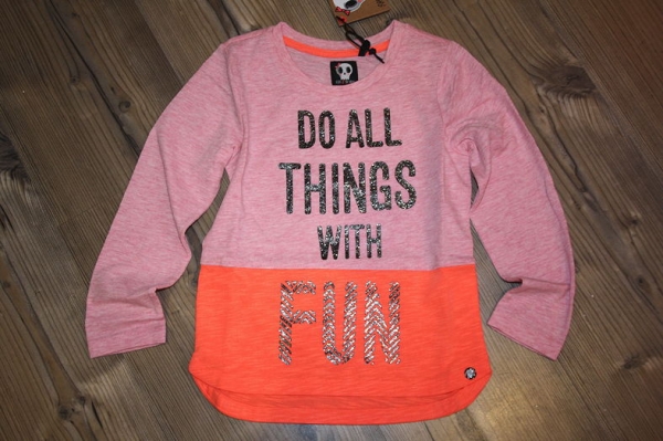Sorry4theMess colorblock longsleeve peach princess pink-orange ---size 14y left only---