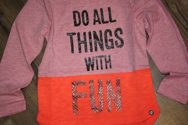 Sorry4theMess colorblock longsleeve peach princess pink-orange ---size 14y left only---