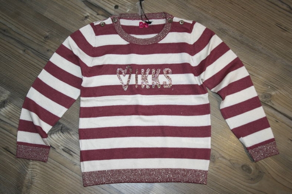 IKKS Nomad Chic knitted pullover dusty rose-ecru rayé