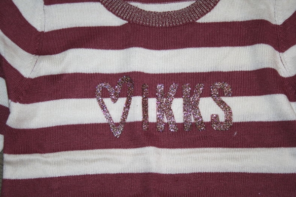 IKKS Nomad Chic knitted pullover dusty rose-ecru rayé