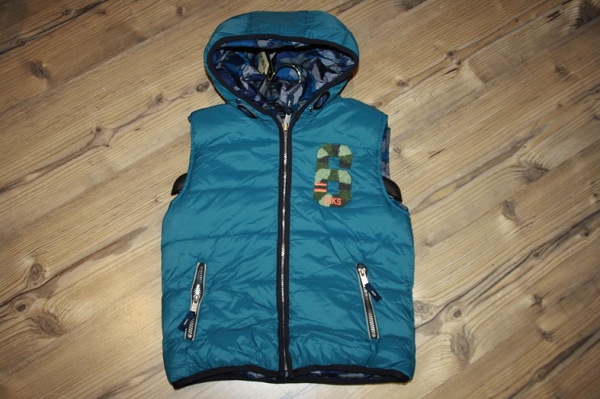 IKKS garcon electrik  blue reversible quilted waistcoat petrole ---size 14y left only---