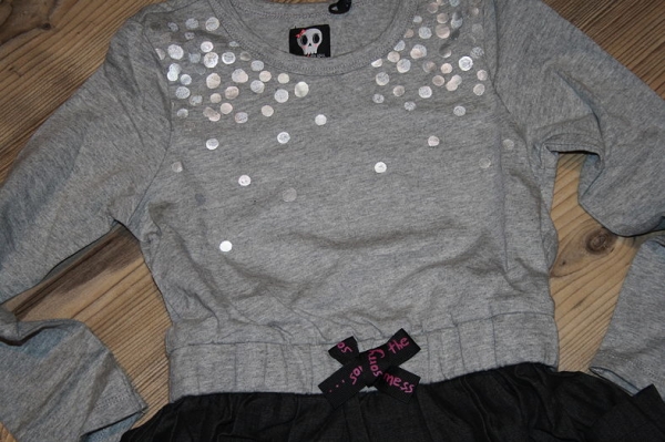Sorry4theMess Materialmix-Kleid game over black