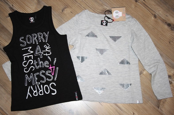 Sorry4theMess 2in1 top melange grey again-black ---size 8y left only---