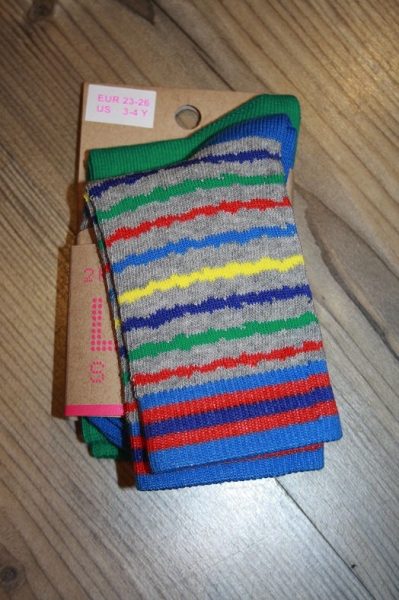 LeBig 2pc "stripe" boys socks grey-multi/amazon green